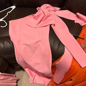 Elegant Pink Long Sleeve Dress